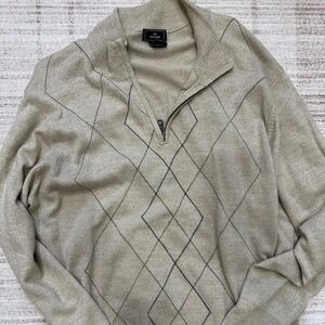 Dockers Men's Sweater XL Beige Business Casual Office Minimal Fall Winter Cozy
